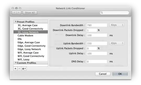 Network Link Conditioner Custom Profiles