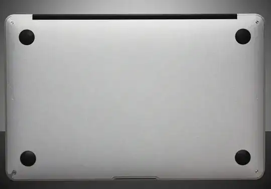 Back cover of MacBook Air