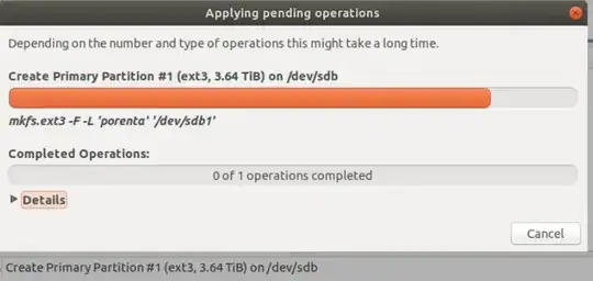 Progress bar for gparted