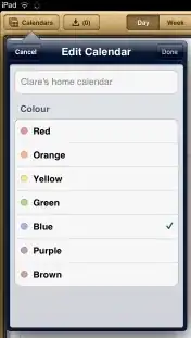 iPad calendar colour-selection dialog