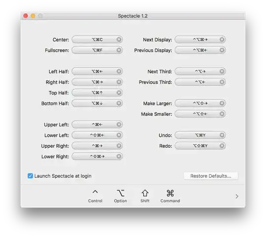 Spectacle options screenshot