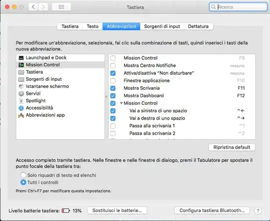Settings>keyboard>shortcuts>mission control