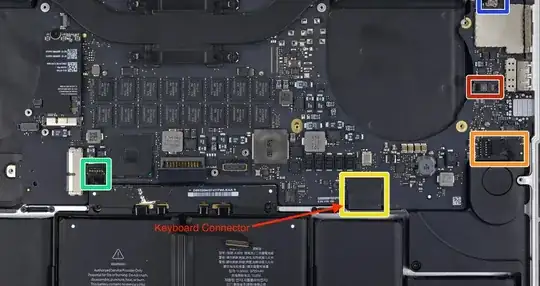 2015 MacBook Pro Keyboard Connector Location