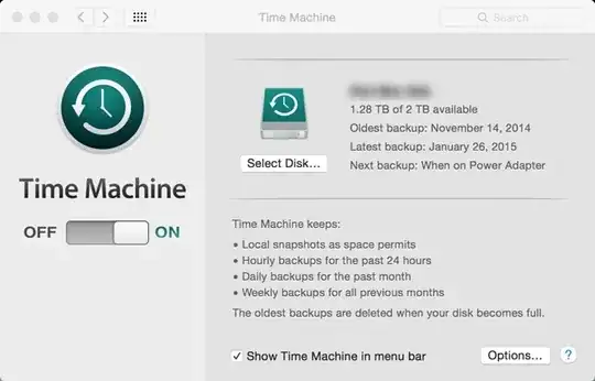 Time Machine settings