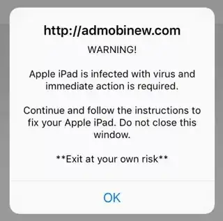 iPad virus popup
