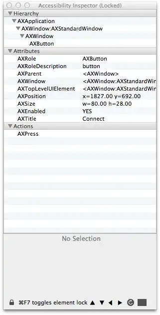 Accessibility Inspector inspecting a push button