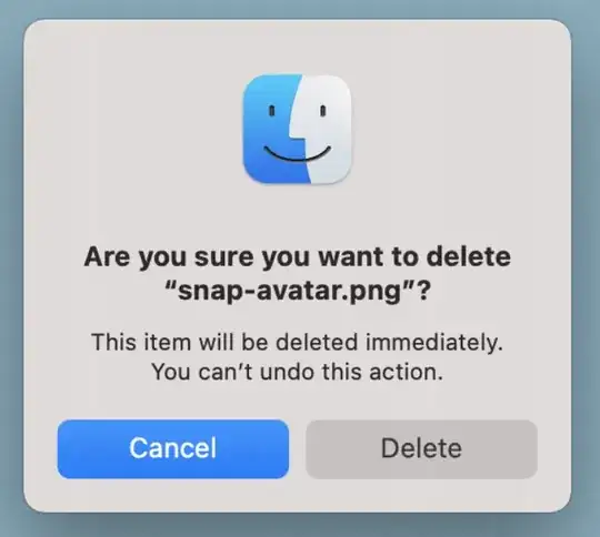 Warning that the item will be deleted immediately