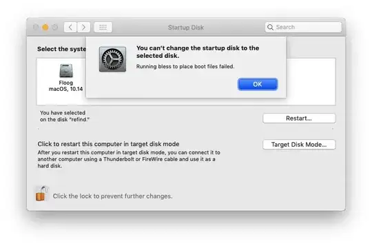 Running bless to place boot files failed
