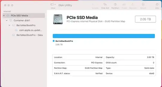 Disk Utility with SSD selected, Erase ghosted