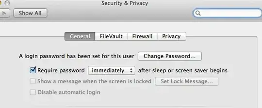 screenshot of Security & Privacy > General