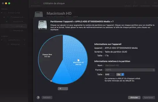 Disk util partition reparition