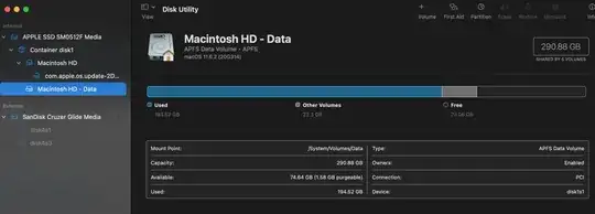 Disk Utility screenshot - "Macintosh HD - Data"