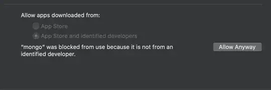 an alert about the recent refusal to trust that service and a button to allow it