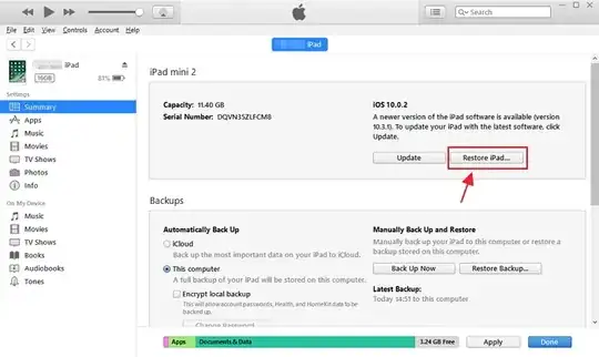 restore iPad from iTunes