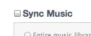 Uncheck sync Music