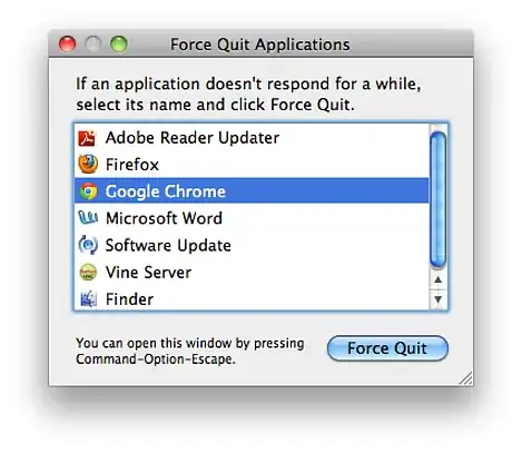 Force quit applications