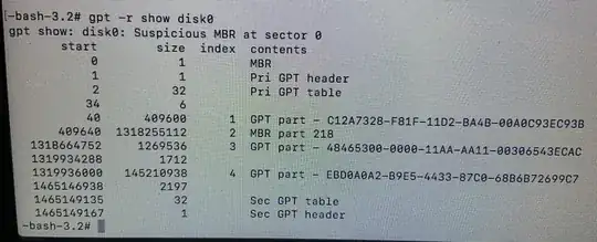 output from got -r show disk0