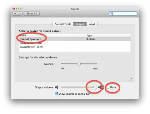 image of Sound Preferences Pane