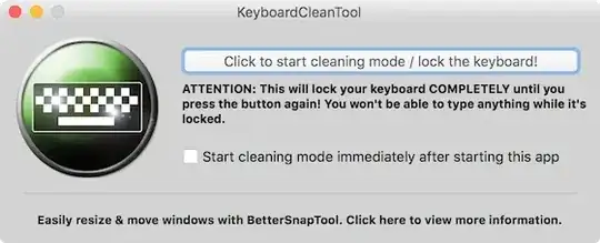 Screenshot of KeyboardCleanTool on macOS 10.12
