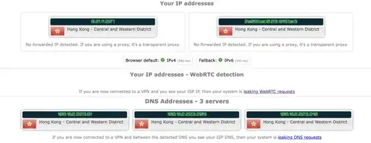 Result from ipleak.net