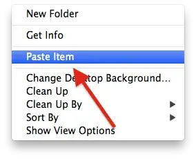 paste item in OS X