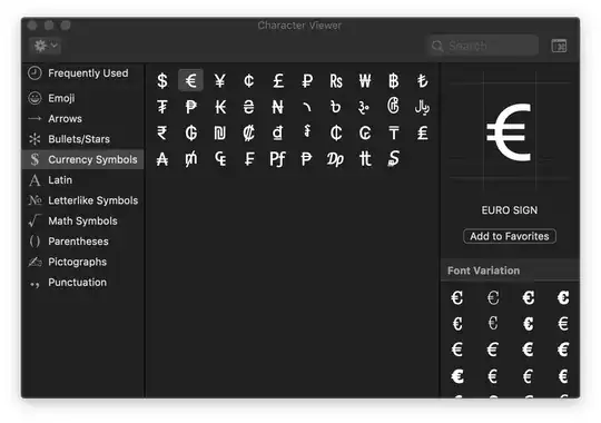 screenshot of Character Viewer window