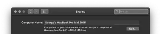 Computers on your local network can access your computer at: Georges-MacBook-Pro-Mid-2145.local