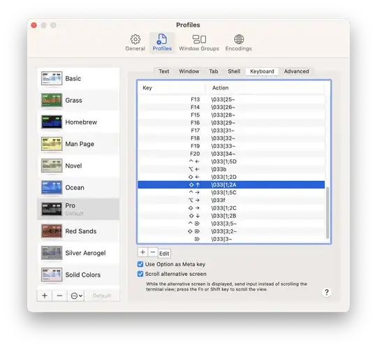 Screenshot of Profiles dialog Screenshot of Profiles dialog