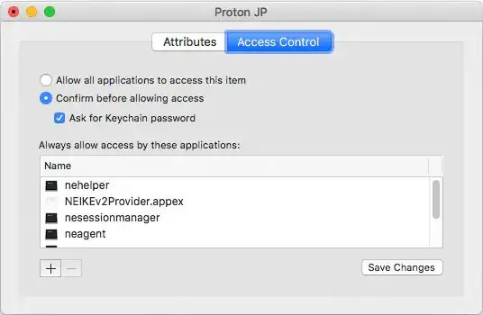 Keychain Access Control Settings
