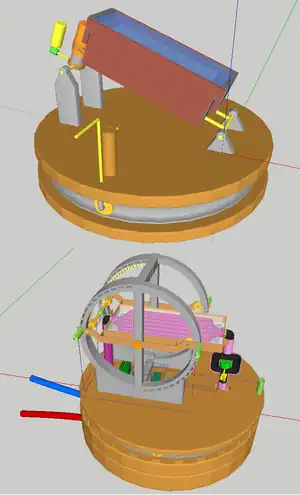 The finished 3D model of the T1 and T2 solar thermal collector