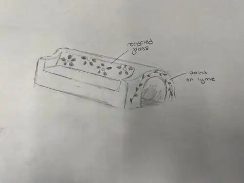 Here is another sample drawing of our beginning design process.