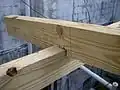Fig 3: Notching cut into roof frame to enhance stability.