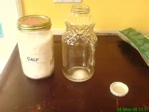 Fig 1: clear container + Salt