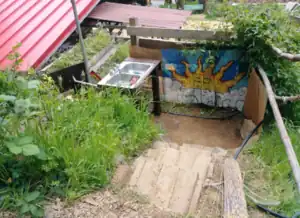 CCAT outdoor solar heated wash stationA Passive Solar Heated Wash Station at CCAT