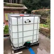 We first filled the tank with an organic soap, and let it sit for two days.