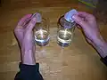 Fig 2: The same amount of ice is placed in both glasses