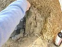 Fig.20 Cut out the door and remove the sand after the insulation layer has been applied