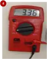 Hook up volt meter leads. Insert black lead into black volt meter socket (COM). Insert red lead into red volt meter socket. Turn dial to 20 volt DC (direct current) setting.