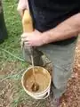 mixing slurry with drill and paddle attachment