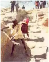 Fig. 4: Comunidad participando en la construccion.