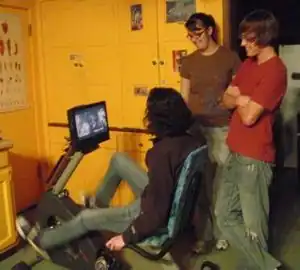 Pain in the AxleA bicycle-powered electrical generator that powers a television and DVD player