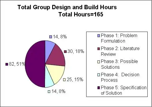 Fig 1: Table of Total Hours Spent on Project