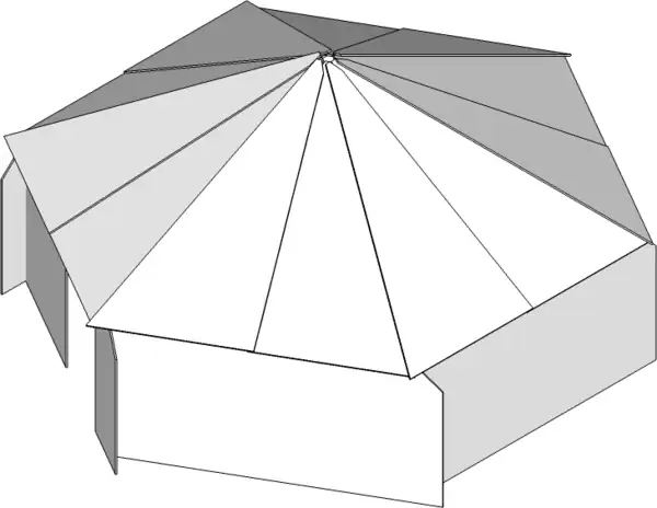 Sketch up models of Plywood Hexayurt.