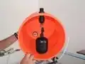 Fig 1: Float valve inside the external holding bucket