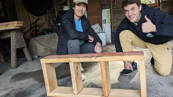 Frame made from Doug Fir 2x6 boards.