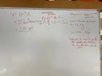 Image of a volume calculation. This involved inputting the radius and length of tubing to determine output in gallons.