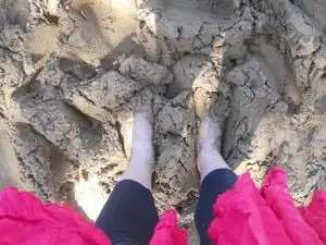 Fig.16 Emily stomping Cob on a sunny day
