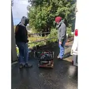 We rented out a Vibro-plate to compact the site