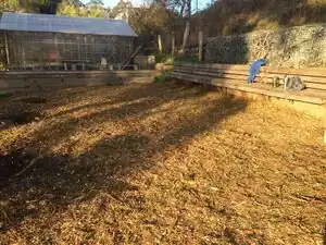 Garden teaching areaUpgrading the pirate themed agricultural area replete with gabions, rope, and a ship wheel to include safe, less muddy, seating for 35.