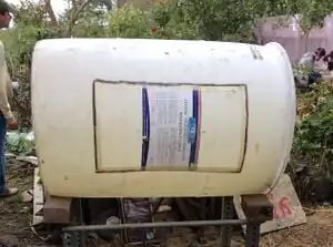 Fig 3: A common 55-gallon drum used by many in the restaurant industry was used for the first stage rotator.